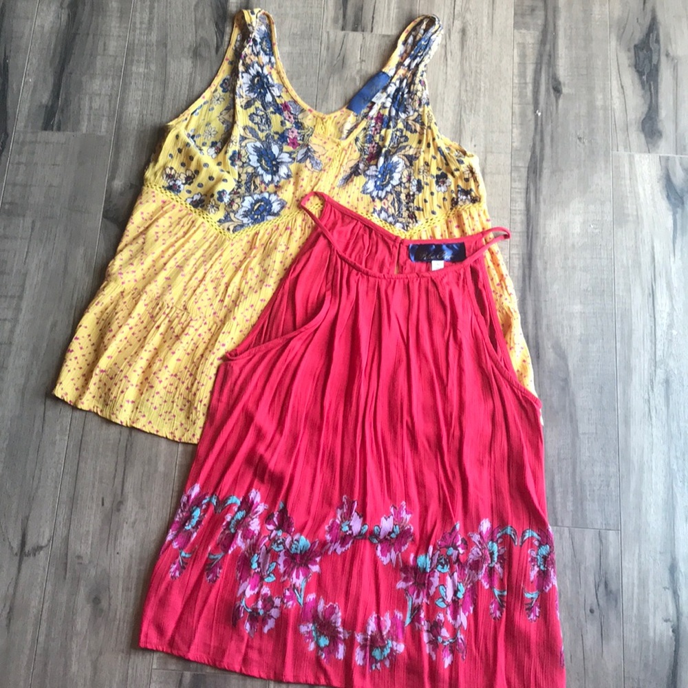 Set of 2 EUC Francesca’s Blue Rain tanks!